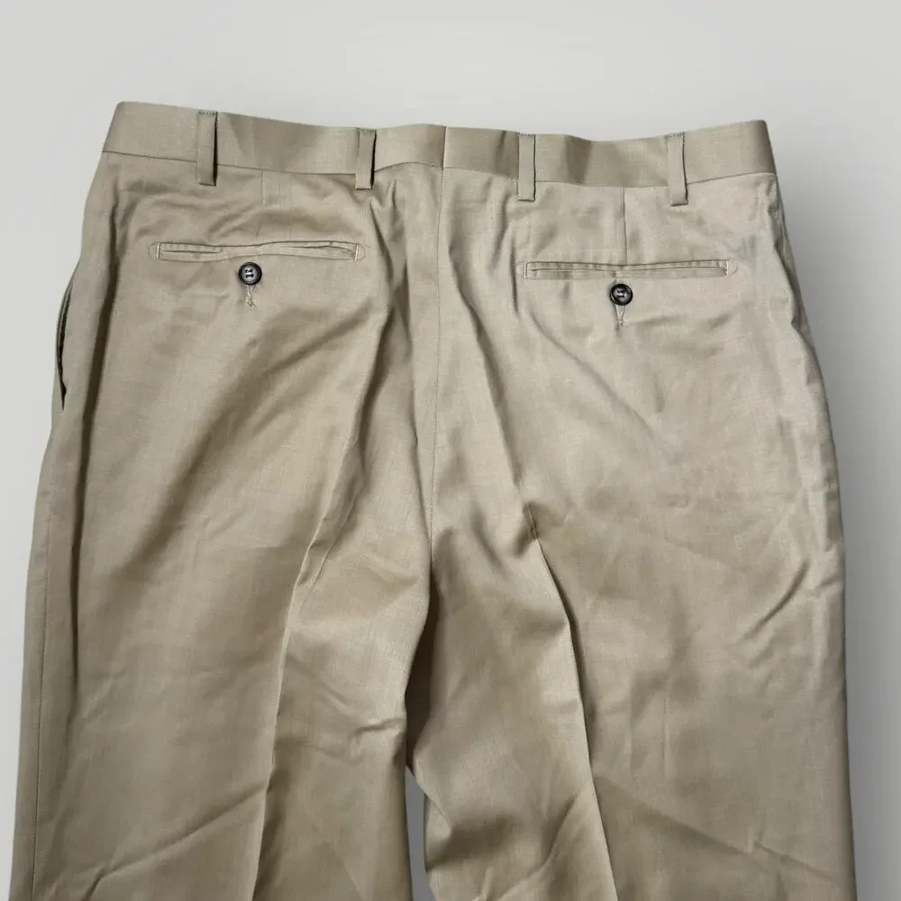 Super 120's Beltrami Italy Men’s Wool Suit Lite Beige - Made in Italy - Picture 12 of 16